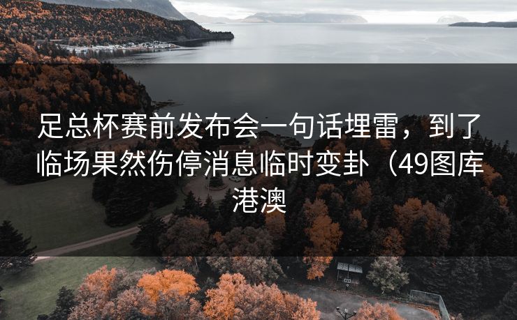 足总杯赛前发布会一句话埋雷，到了临场果然伤停消息临时变卦（49图库港澳