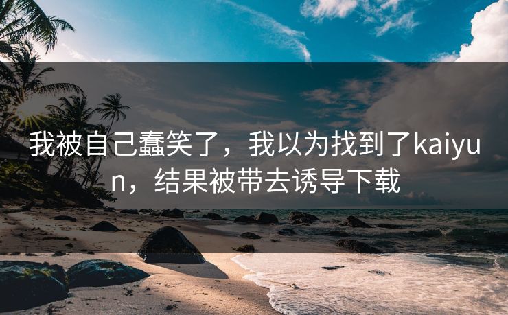 我被自己蠢笑了，我以为找到了kaiyun，结果被带去诱导下载